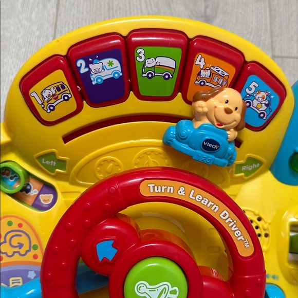 👶🏻 VTECH Turn & Learn Drivers Activity Steering Wheel Toy baby toddler like new - Picture 7 of 10